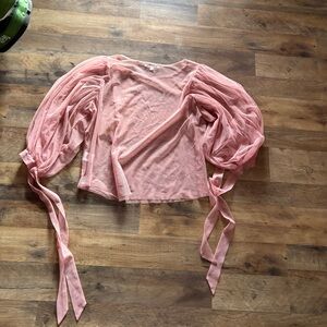 Elegant Sheer Blouse with Puff Sleeves